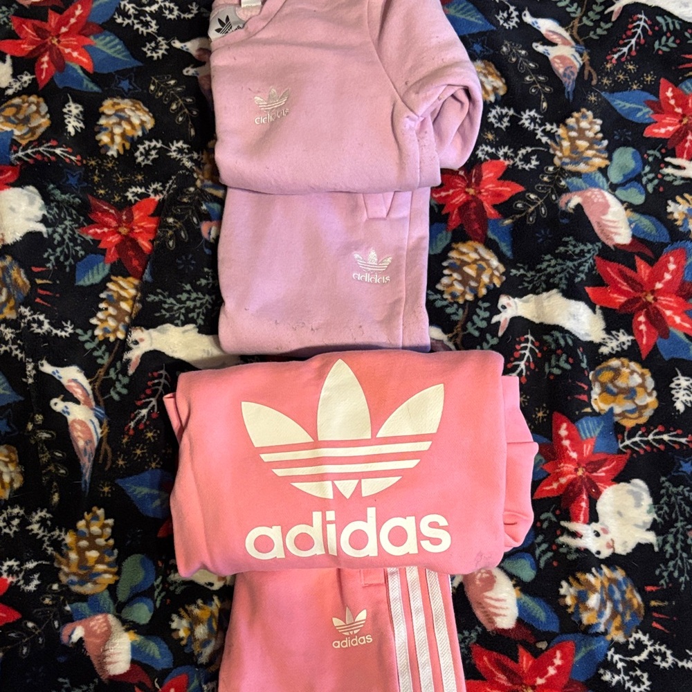 Adidas Kids Pink Hoodies Set